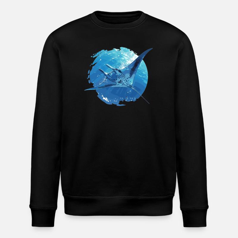 Raies Manta Raies - Sweat bio ROLLER Stanley/Stella Unisexe - noir