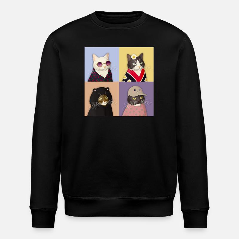 Cat Couture Quartett - Stanley/Stella Unisex Bio-Sweatshirt ROLLER - Schwarz
