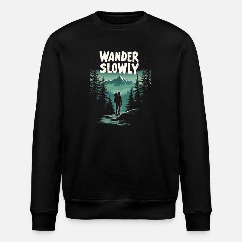 Errer lentement Marcher lentement Forêt - Sweat bio ROLLER Stanley/Stella Unisexe - noir
