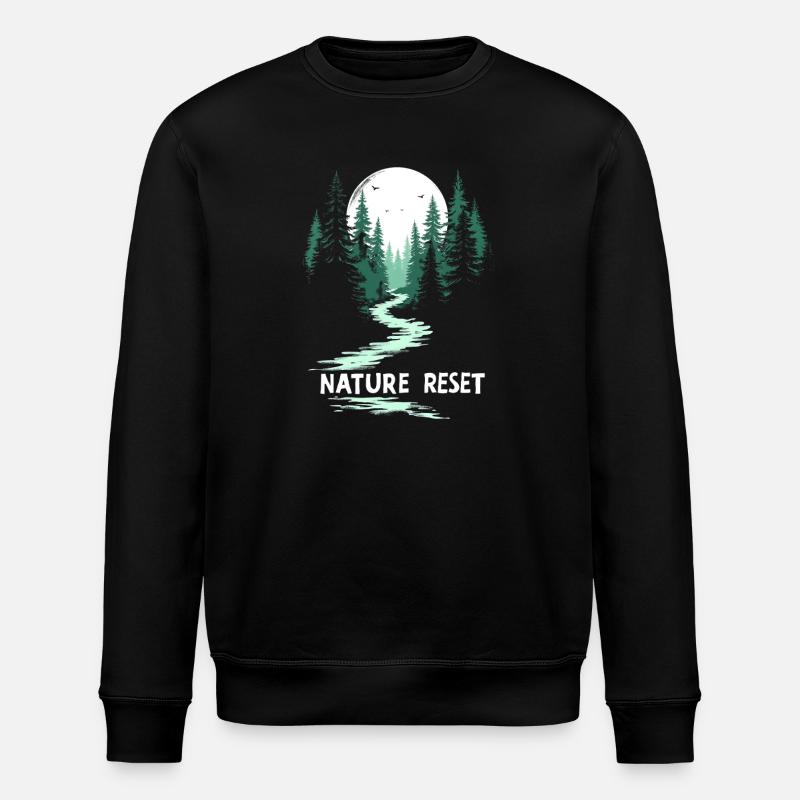 Errer lentement Marcher lentement Forêt - Sweat bio ROLLER Stanley/Stella Unisexe - noir