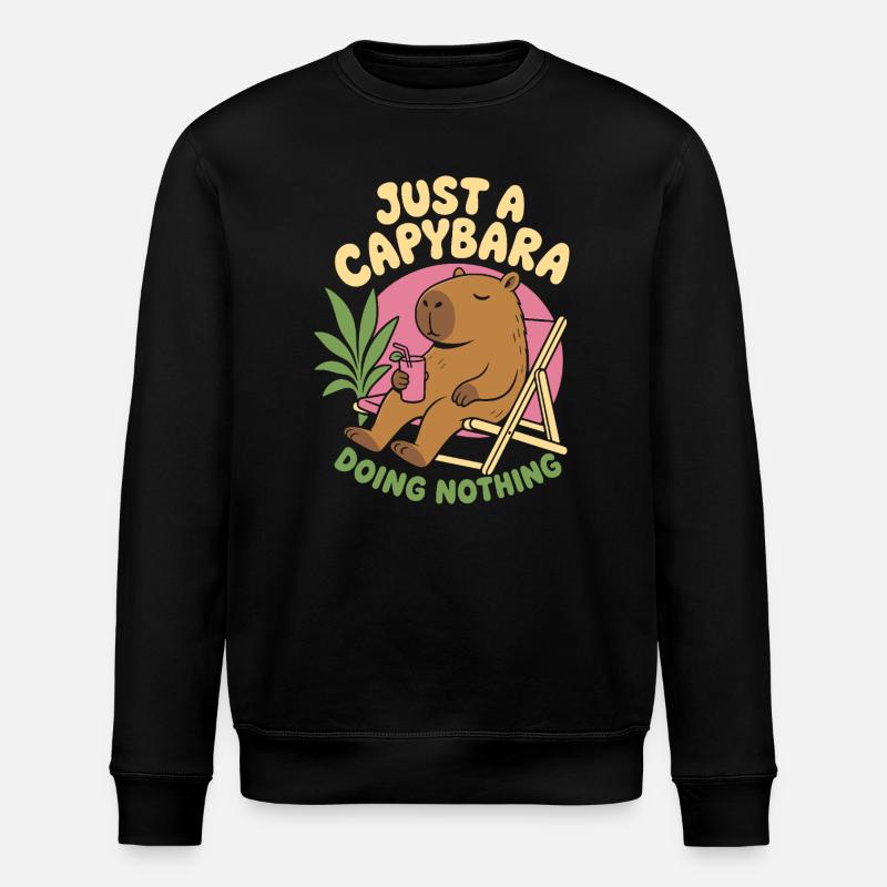 Just A Capybara Doing Nothing - Stanley/Stella ROLLER Unisex Organic Sweatshirt - black