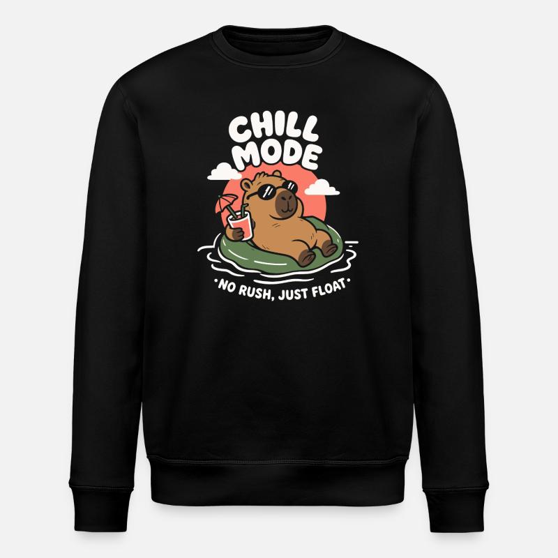 Chill Mode Summer Capybara - Stanley/Stella Unisex Bio-Sweatshirt ROLLER - Schwarz