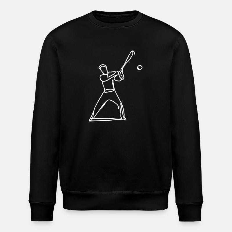 Baseball Player Sketch - Stanley/Stella ROLLER Unisex Organic Sweatshirt - black