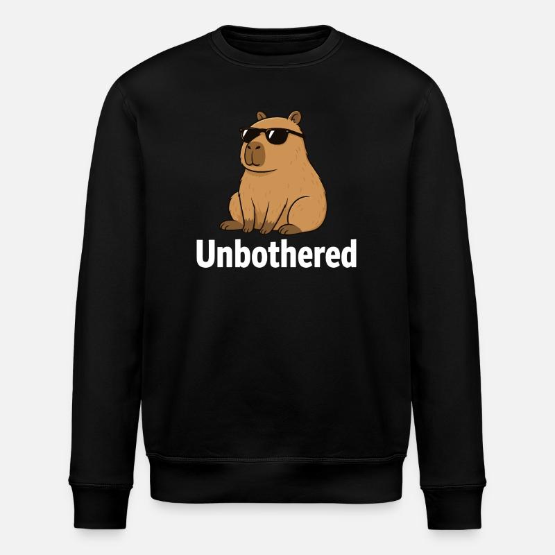 Unbothered Capybara Chill Cool Sunglasses - Stanley/Stella ROLLER Unisex Organic Sweatshirt - black