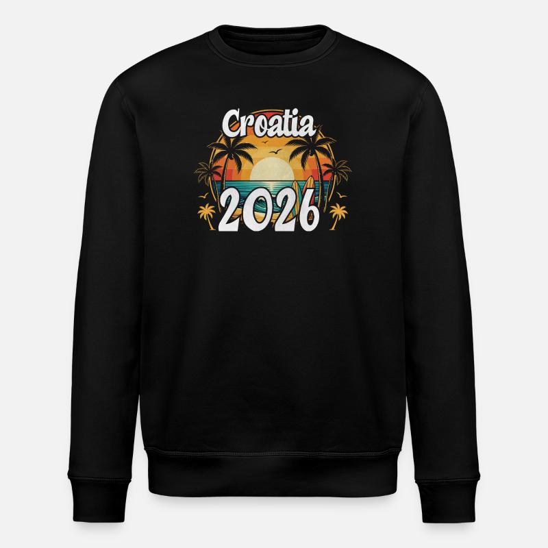 Croatia 2026 - Stanley/Stella ROLLER Unisex Organic Sweatshirt - black