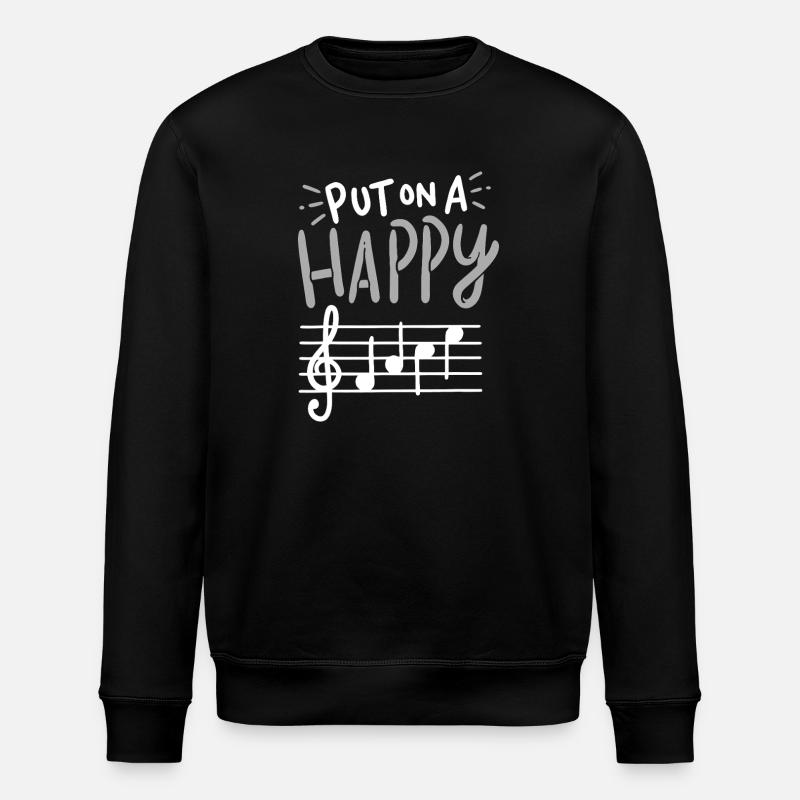 Put On A Happy Tune - Stanley/Stella ROLLER Unisex Organic Sweatshirt - black