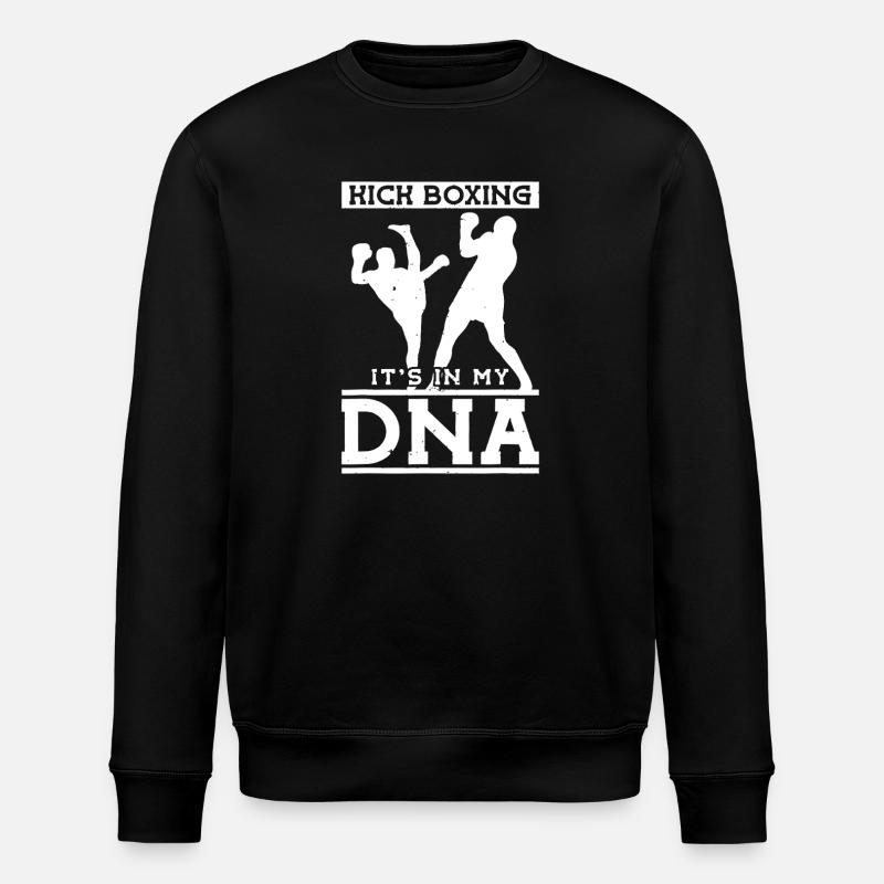 Kickboxing DNA: Fist & Silhouette - Stanley/Stella ROLLER Unisex Organic Sweatshirt - black