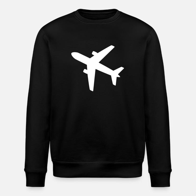 airplane - Stanley/Stella ROLLER Unisex Organic Sweatshirt - black