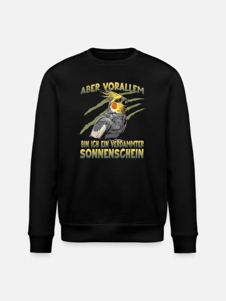 Nymphensittich Cockatiel exotischer Papagei - Stanley/Stella Unisex Bio-Sweatshirt ROLLER - Schwarz
