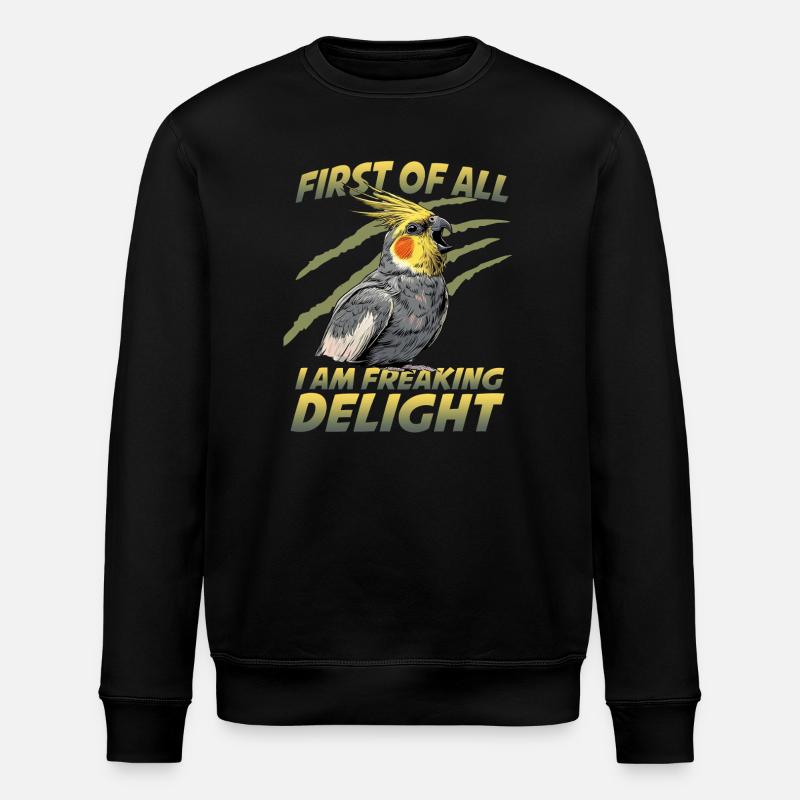 Perroquet oiseau calopsitte Nymphicus hollandicus - Sweat bio ROLLER Stanley/Stella Unisexe - noir