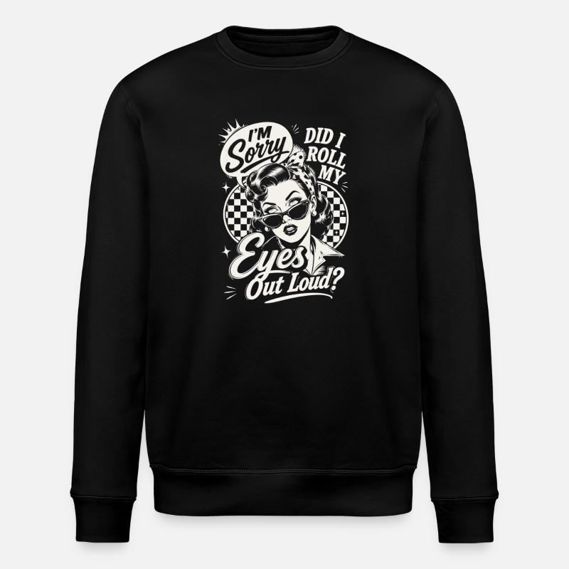 Eye Roll Pinup Humor - Stanley/Stella Unisex Bio-Sweatshirt ROLLER - Schwarz