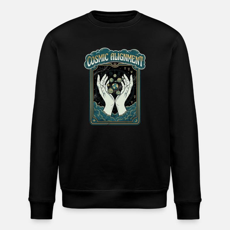 Cosmic World - Stanley/Stella ROLLER Unisex Organic Sweatshirt - black