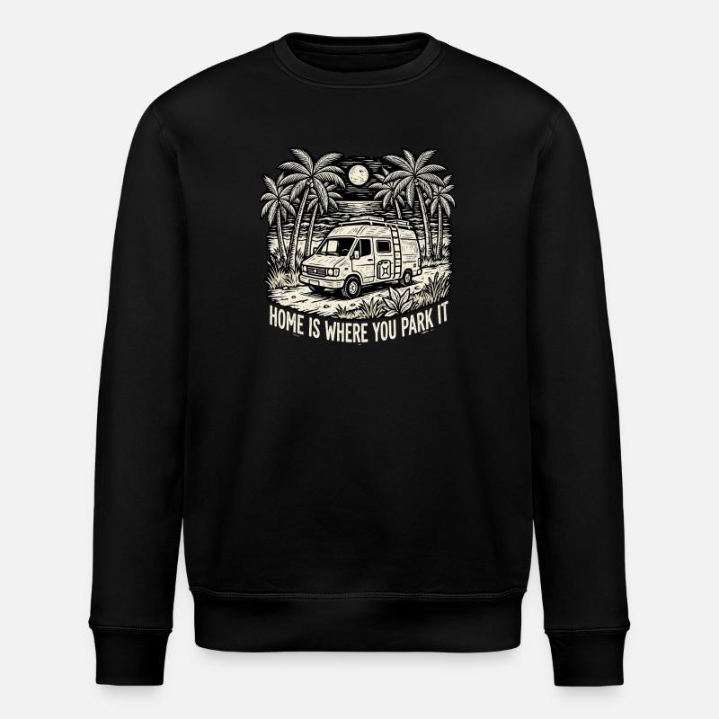 Camping Home Paradise - Stanley/Stella ROLLER Unisex Organic Sweatshirt - black