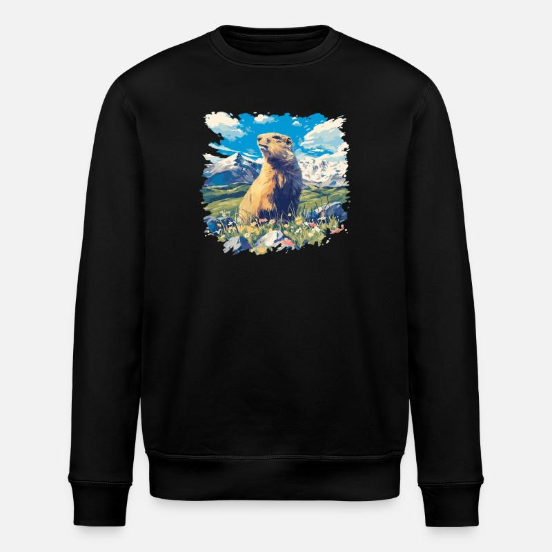 Murmeltiere Murmeltier - Stanley/Stella Unisex Bio-Sweatshirt ROLLER - Schwarz