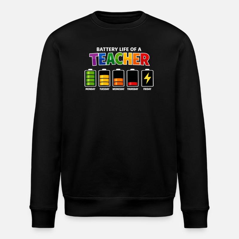 Akkulaufzeit eines Lehrers - Stanley/Stella Unisex Bio-Sweatshirt ROLLER - Schwarz