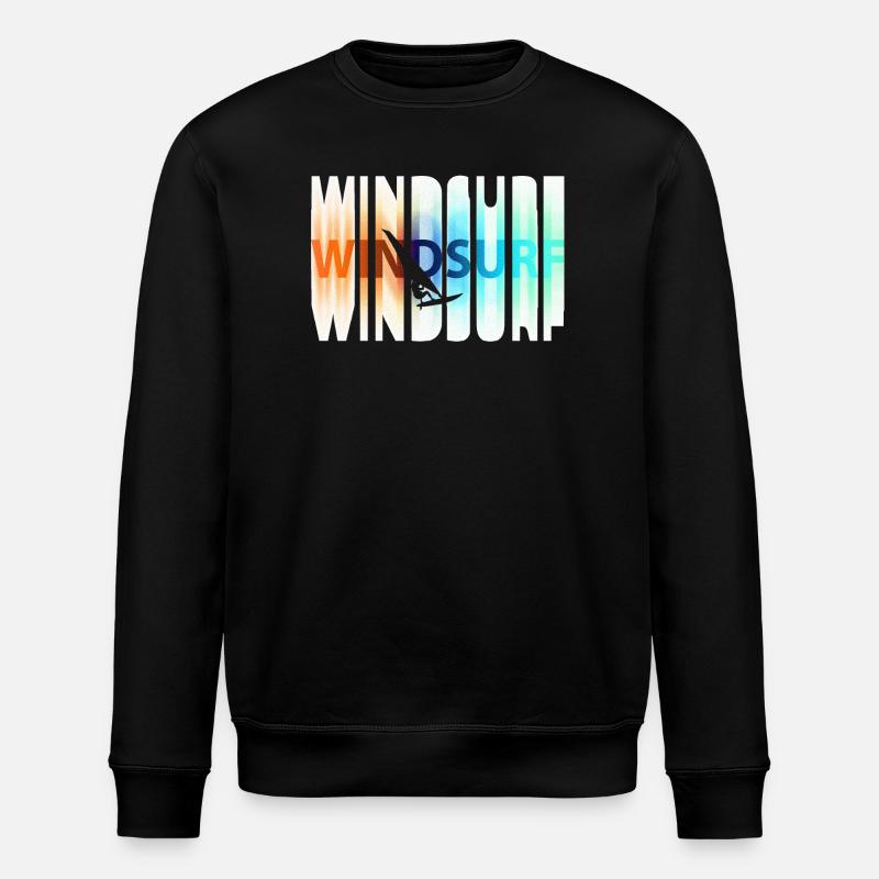 Schriftzug_bunt_windsurfen - Stanley/Stella Unisex Bio-Sweatshirt ROLLER - Schwarz