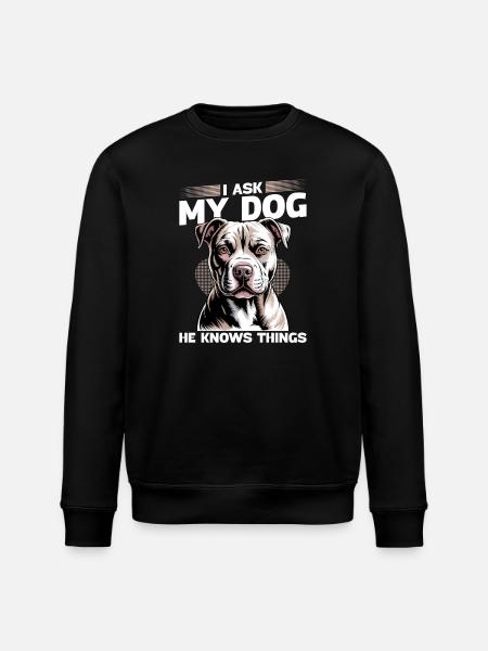 Pitbull Terrier Pittie Dog Breed - Stanley/Stella ROLLER Unisex Organic Sweatshirt - black
