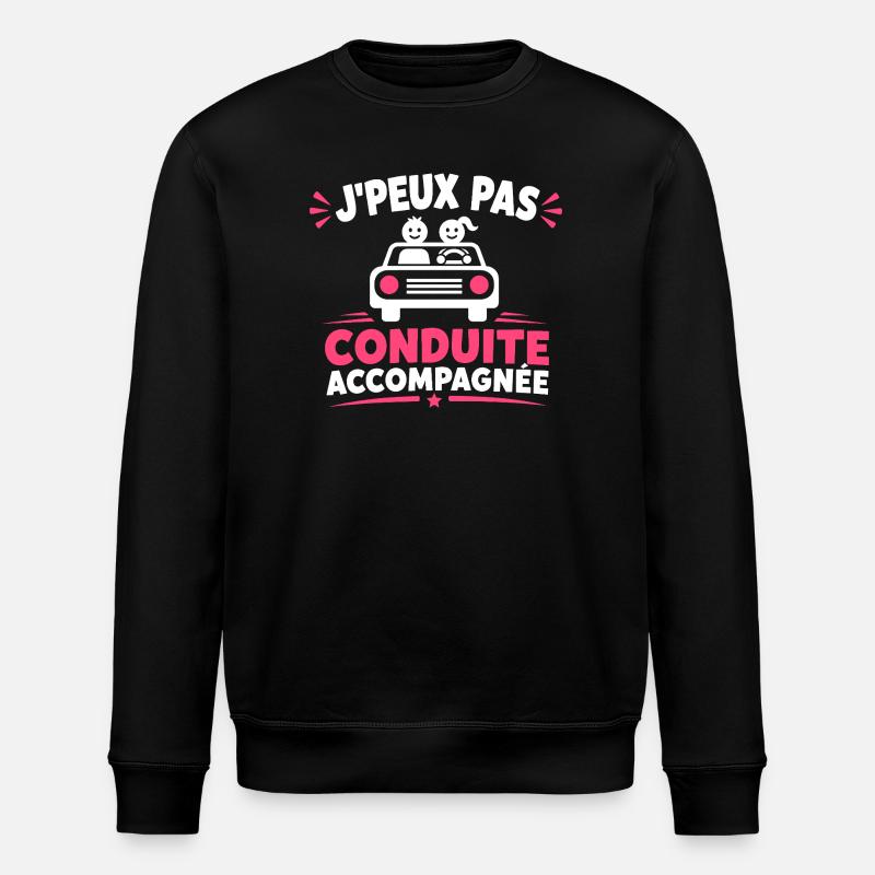 J'peux pas conduite accompagnée - Sweat bio ROLLER Stanley/Stella Unisexe - noir
