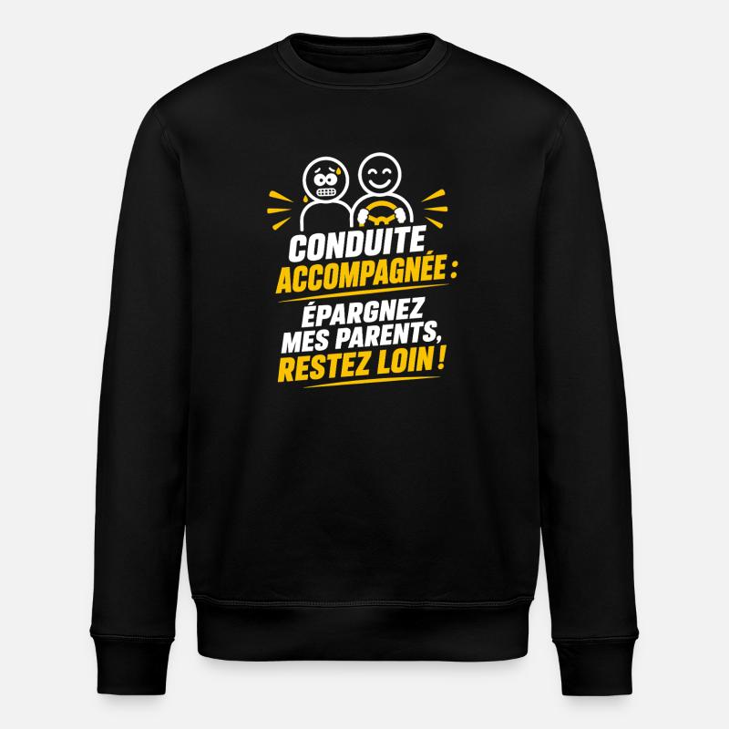 Conduite Accompagnée – Humour Débutant - Sweat bio ROLLER Stanley/Stella Unisexe - noir