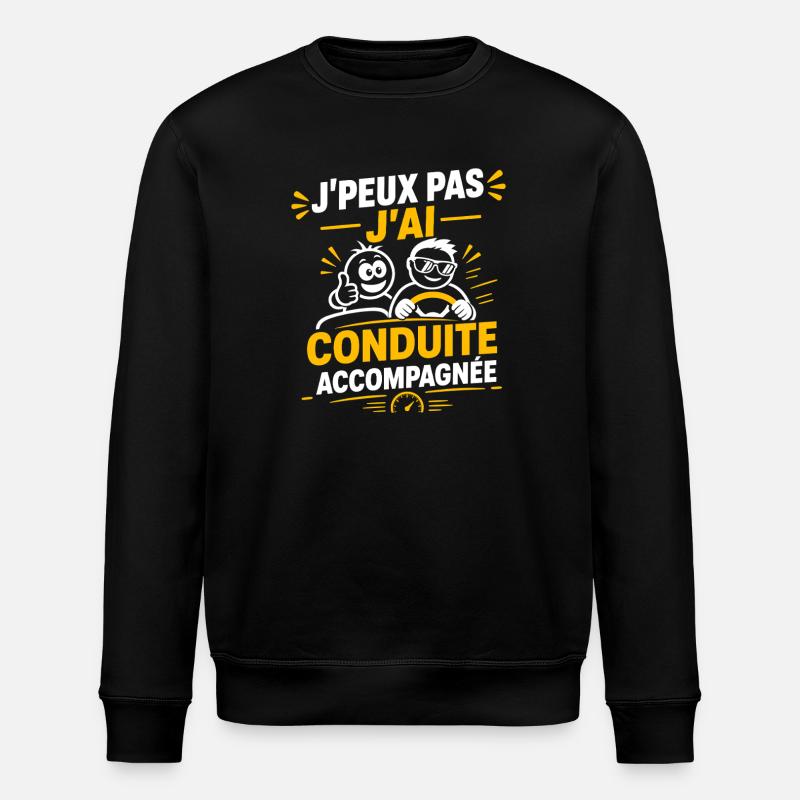 Conduite Accompagnée - Sweat bio ROLLER Stanley/Stella Unisexe - noir