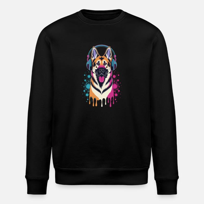 Berger allemand avec casque - Sweat bio ROLLER Stanley/Stella Unisexe - noir