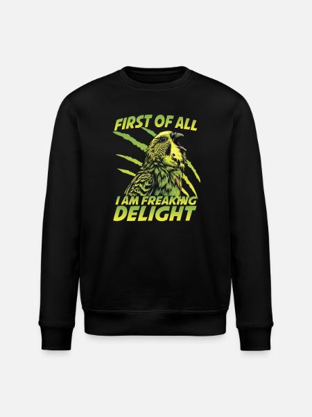 Welli Parrot Bird Fans Cheeky Budgie - Stanley/Stella ROLLER Unisex Organic Sweatshirt - black