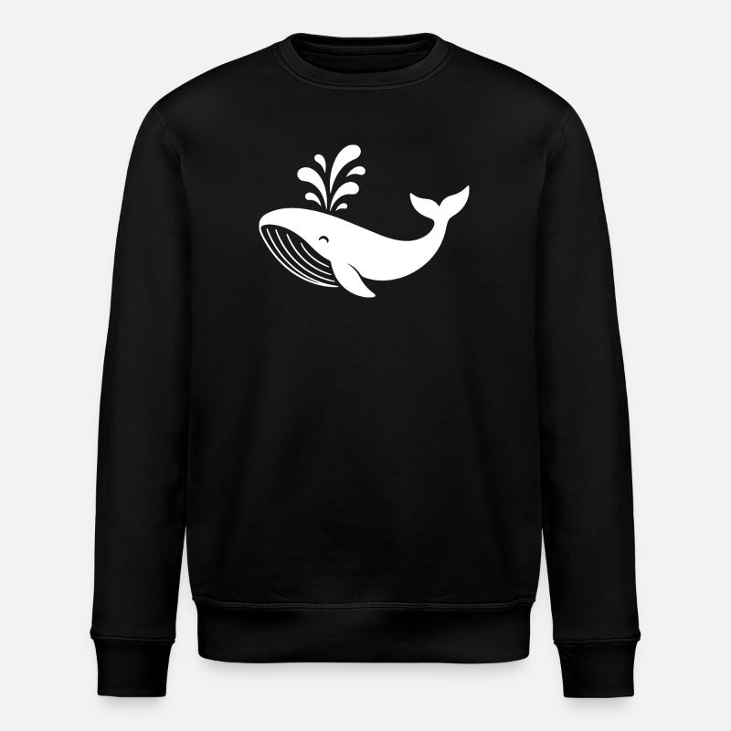 whale - Stanley/Stella ROLLER Unisex Organic Sweatshirt - black