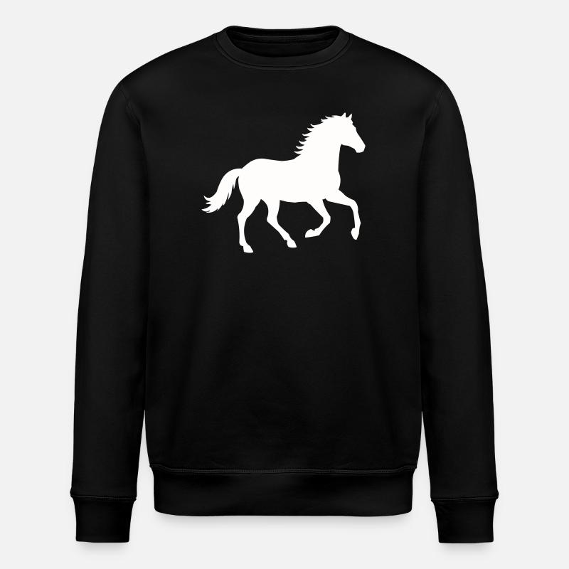 Silhouette eines wilden Pferdes - Stanley/Stella Unisex Bio-Sweatshirt ROLLER - Schwarz