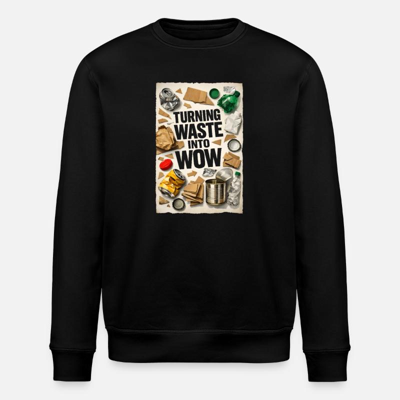 Abfall wird Wow | Upcycling Recycling - Stanley/Stella Unisex Bio-Sweatshirt ROLLER - Schwarz