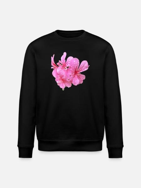 Vibrant_Pink_Geranium_Flowers - Stanley/Stella ROLLER Unisex Organic Sweatshirt - black