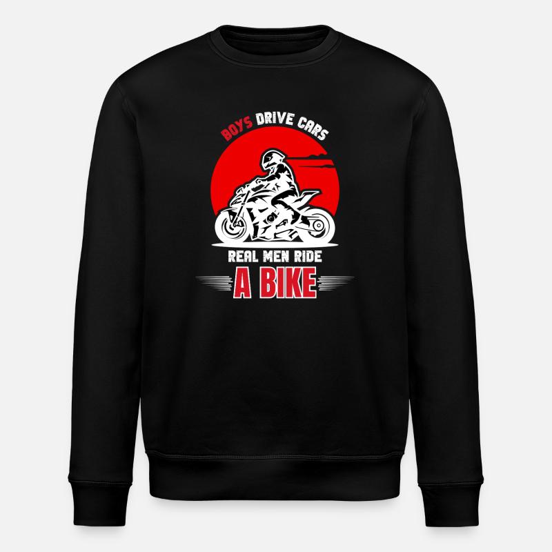 Echte Männer fahren Fahrrad - Stanley/Stella Unisex Bio-Sweatshirt ROLLER - Schwarz