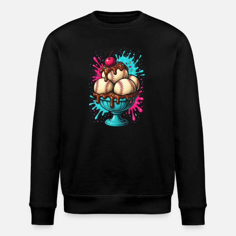 Baseball-Sundae Leckerei - Stanley/Stella Unisex Bio-Sweatshirt ROLLER - Schwarz