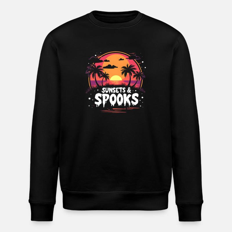 Sunset Spooks Summerween Halloween - Stanley/Stella Unisex Bio-Sweatshirt ROLLER - Schwarz