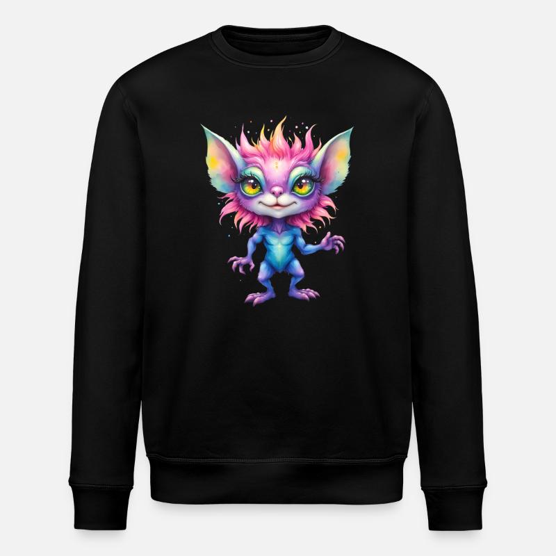 Fantasy-Regenbogenkreatur - Stanley/Stella Unisex Bio-Sweatshirt ROLLER - Schwarz