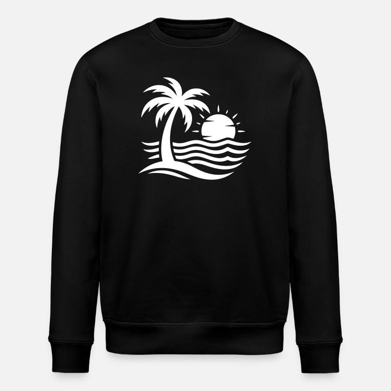 Palme Strand Meer - Stanley/Stella Unisex Bio-Sweatshirt ROLLER - Schwarz