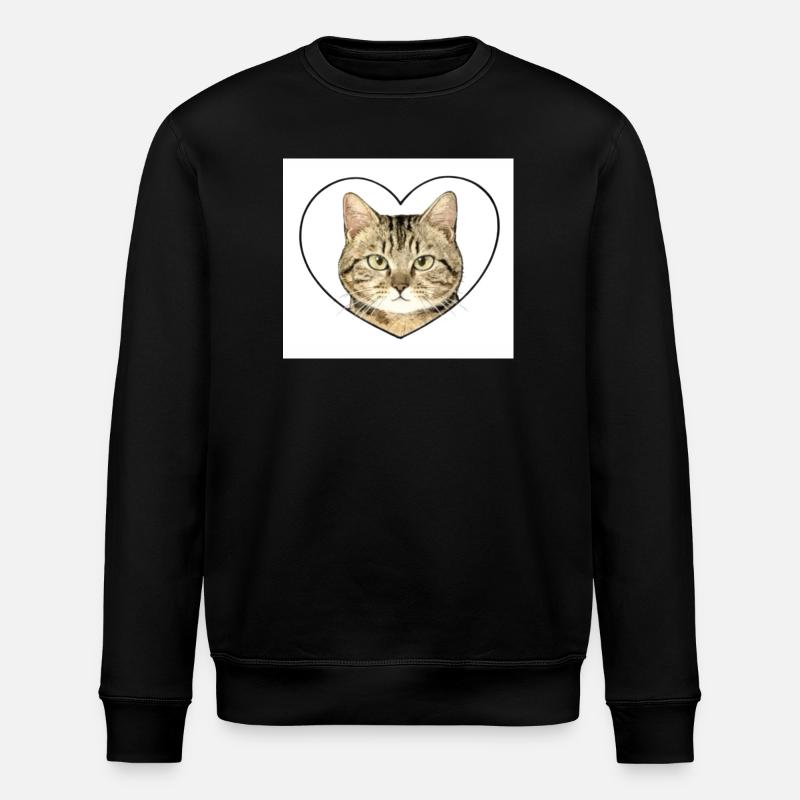Katzenherz: Katzenporträt - Stanley/Stella Unisex Bio-Sweatshirt ROLLER - Schwarz