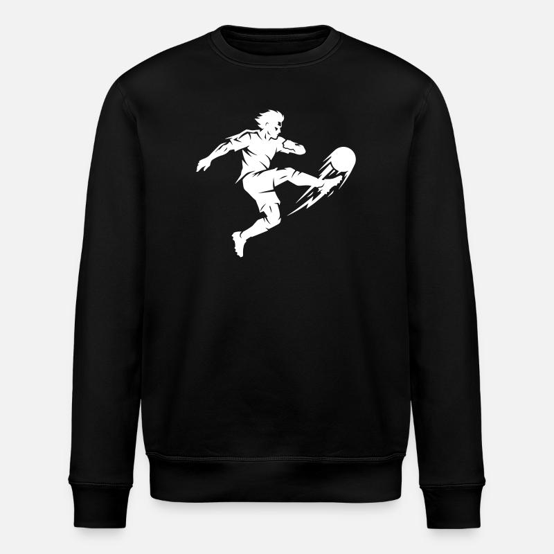 Fussballer Silhouette - Stanley/Stella Unisex Bio-Sweatshirt ROLLER - Schwarz