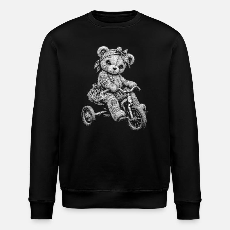 Teddy bear - Stanley/Stella ROLLER Unisex Organic Sweatshirt - black