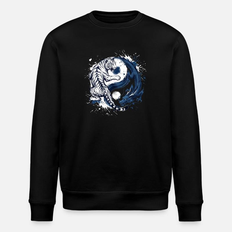 Drache Tiger Yin Yang - Stanley/Stella Unisex Bio-Sweatshirt ROLLER - Schwarz