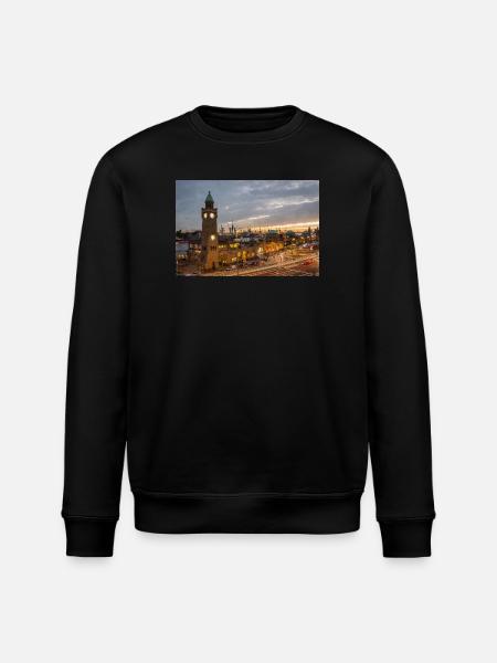 Landungsbrücken am Abend - Poster - Stanley/Stella ROLLER Unisex Organic Sweatshirt - black