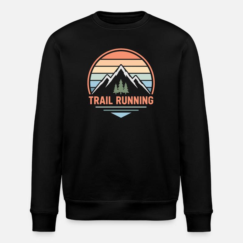 Trail Running Pastel Mountain Sunset - Sweat bio ROLLER Stanley/Stella Unisexe - noir