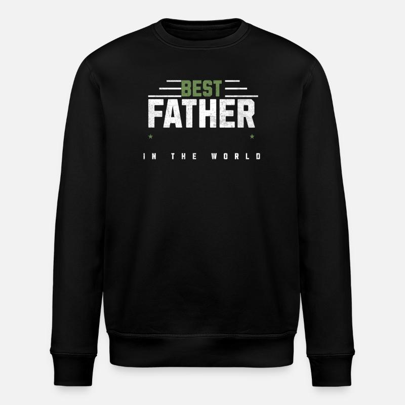Bester Vater der Welt - Stanley/Stella Unisex Bio-Sweatshirt ROLLER - Schwarz