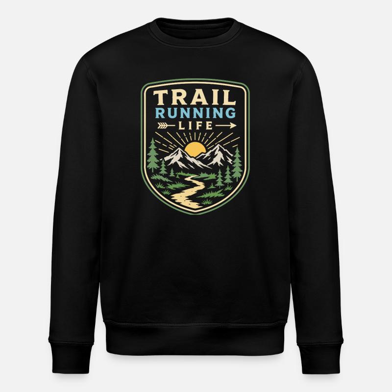 Trailrunning-Leben - Stanley/Stella Unisex Bio-Sweatshirt ROLLER - Schwarz