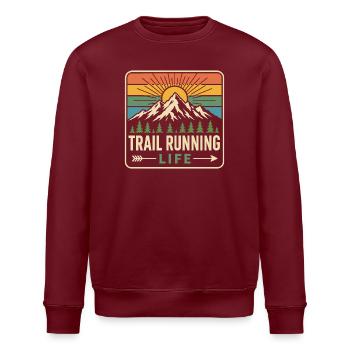 Trail Running Life - Stanley/Stella ROLLER Unisex Organic Sweatshirt - burgundy - Front - Nik (191cm)