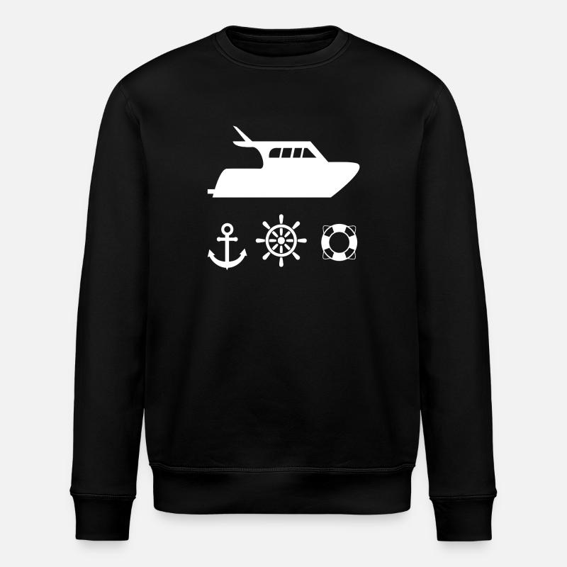 Motorboat - Stanley/Stella ROLLER Unisex Organic Sweatshirt - black
