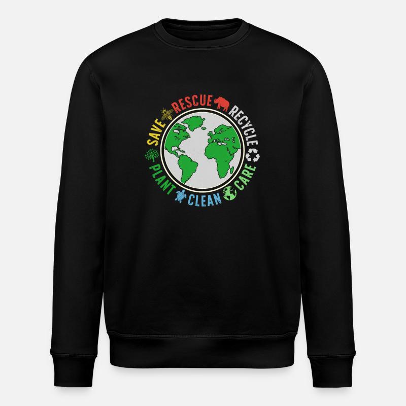 Globale Umweltrettung Logo - Stanley/Stella Unisex Bio-Sweatshirt ROLLER - Schwarz