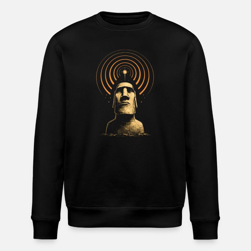 Moai Cosmic Signal - Stanley/Stella ROLLER Unisex Organic Sweatshirt - black