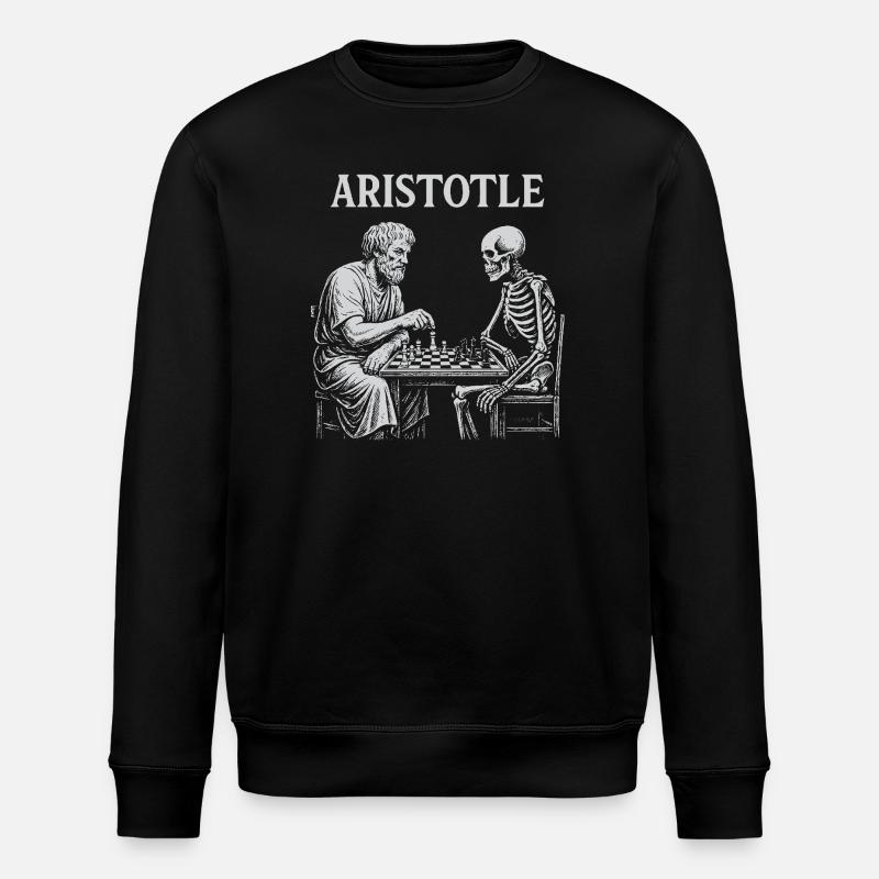 Aristoteles spielt mit Skelettschach - Stanley/Stella Unisex Bio-Sweatshirt ROLLER - Schwarz
