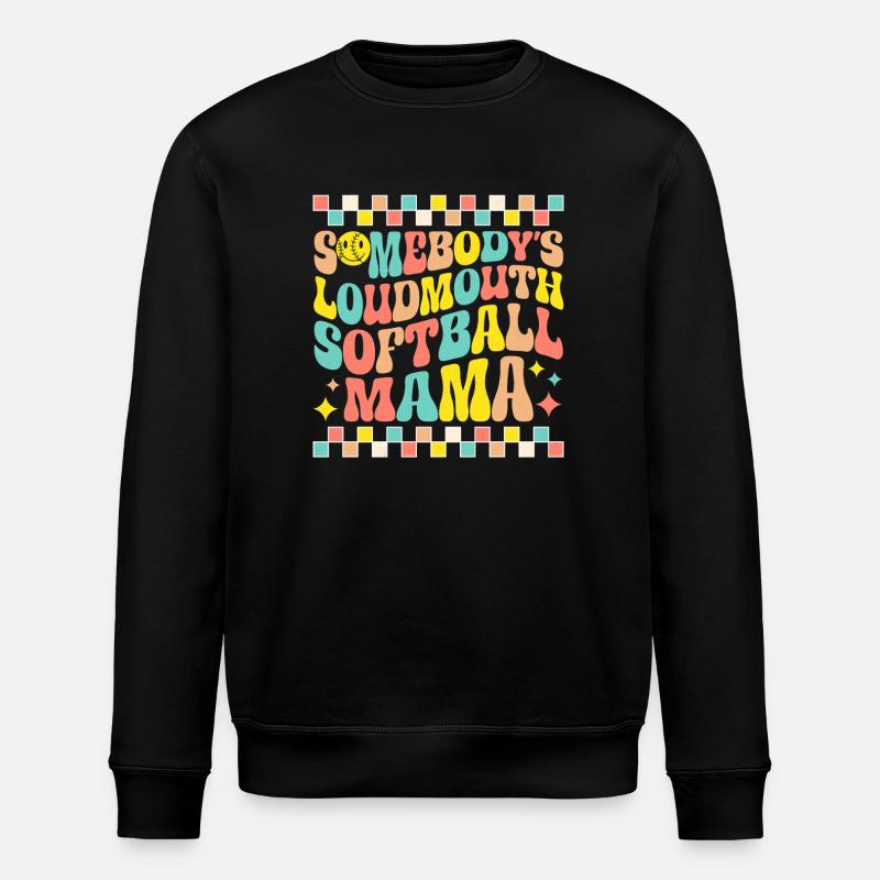 Softball Mama im Retro-Stil - Stanley/Stella Unisex Bio-Sweatshirt ROLLER - Schwarz