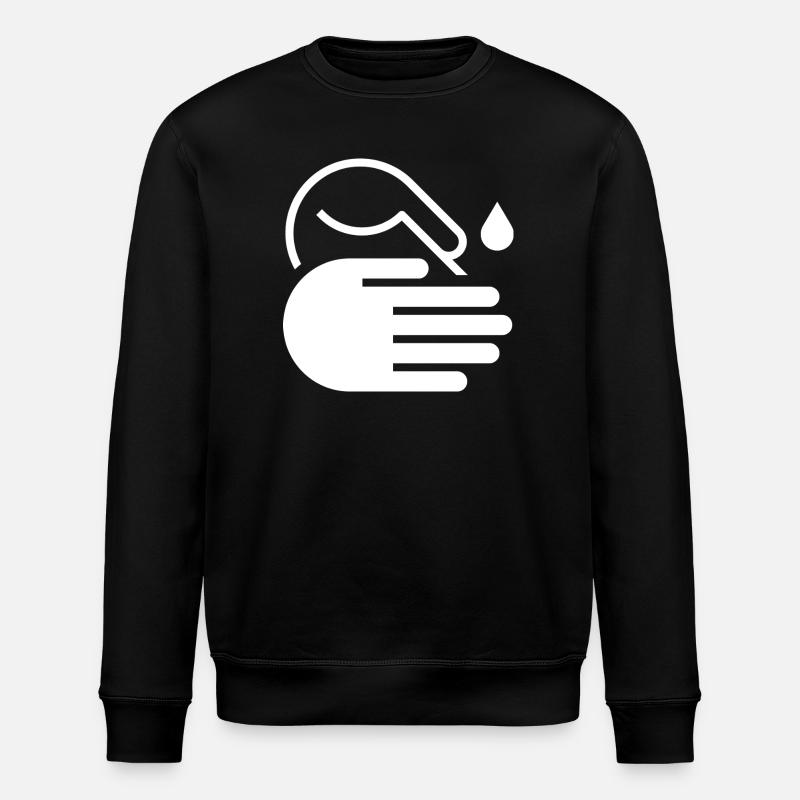 Wash Hands Icon - Stanley/Stella ROLLER Unisex Organic Sweatshirt - black